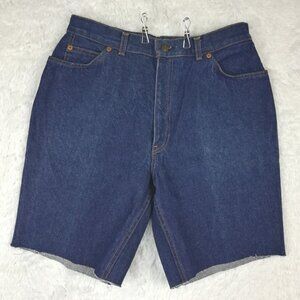 Vintage Levi's Womens Shorts Denim Cut Off Blue Dark Indigo‎ Wash White Label 16